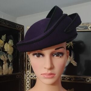 Chic Purple Women's Hat with Black Accents